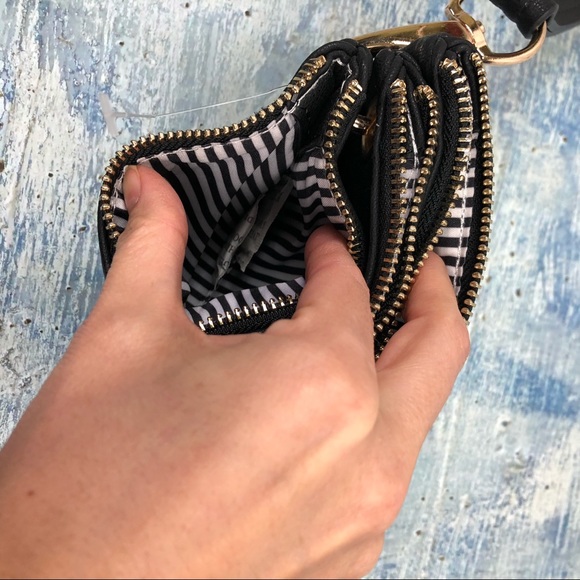 Le Miel 3-piece vegan faux leather wristlet black - Picture 6 of 7